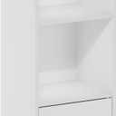 Furinno Luder Shelf Bookcase with 1 Door Storage Cabinet, White