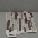 LONGKING Self-Adhesive Kitchen Backsplash, Marble Look Decorative Tiles (10 Tiles) (Multi) (Brown)