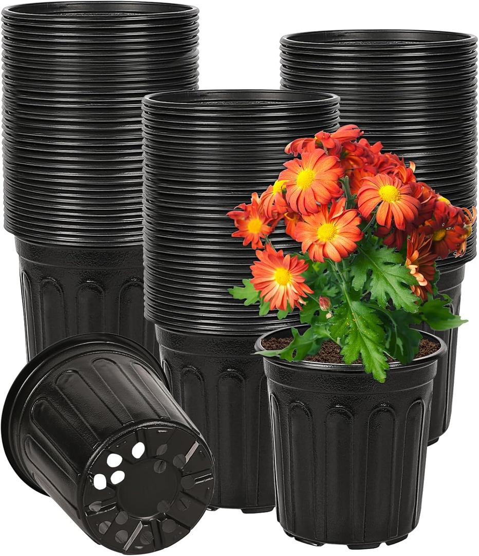 1 Gallon 120 Pack Plant Nursery Pots for Plants, Thickened Soft Plastic Seed Starting Pots with Drainage Holes,Seed Starting Pot Flower Plant Container for SucculentsSeedlings