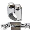 2 Buttons CNC Hand Control Momentary Switch Micro Switch, for 7/8 Inch 22mm Bars Handlebar Bobber Cafe Racer Chopper Universal (Chrome)