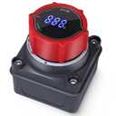 Upgrade Battery Disconnect Switch with Voltmeter, DC 5-60V Master Isolator Cut/Shut Off Switch for Marine Boat Car Truck Camper RV Trailer Vehicles Engine Application (On/Off)