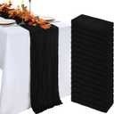 16 Pack Table Runner Black Cheesecloth 10ft Boho Gauze Fabric 120 Inch Cheese Cloth Table Runner Rustic Sheer for Holiday Baby Shower Party Décor Home Wedding Decoration