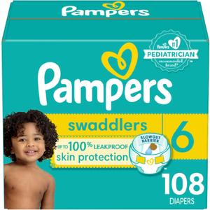 Pampers Baby Diapers - Swaddlers - Size 6, 108 Count, Ultra Absorbent Disposable Infant Diaper