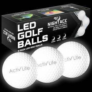 Activ Life Super Bright LED Golf Balls, 8 Minutes to Retrieve Ball & 40 Hours Battery Life, Golf Balls That Light Up at Night, Glow in The Dark, Ideal Gift for Men