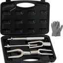 5-Piece Ball Joint Separator Set, Pickle Fork Tool Set, Tie Rod Removal Tool Set, 1-1/8", 15/16", 11/16", for Cars and Light Vans, with Suitcase