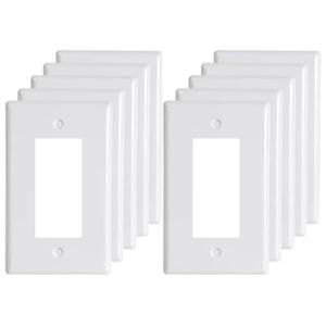 Single Light Switch Cover Wall Plate for Decorative Light Switches Smart Switch Dimmers GFCI Receptacle USB Outlet 1-Gang Electrical Faceplate White (12-Pack)