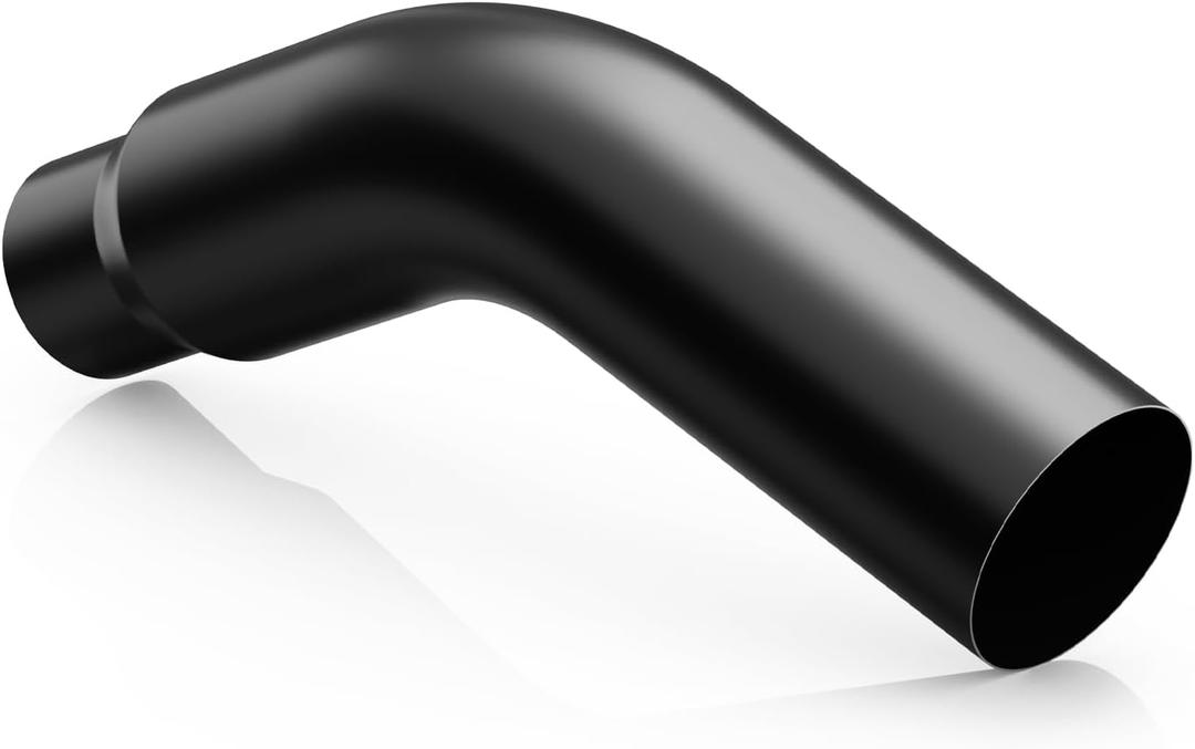 A-KARCK Elbow Exhaust Tip 4.0" Inlet, Chrome Tailpipe Tip with 4.0" Inlet 5.0" Outlet 23" Overall Length, Chrome Turn Down Exhaust Tip for Pickups, Trucks and Cars, Black