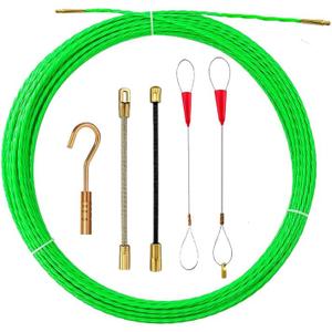 CKZYHHJ 37FT Fish Tape Wire Puller Including 5Adapters- Durable Cable Retraction Aid for Electrical Work (12M)