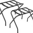Luggage Stand for Guest Room, 2 Pack Luggage Rack, Heavy Duty Folding Luggage Rack for Indoor & Outdoor Use, Holds up to 100 lb, 27.5 x 14.2 x 20.7 Inches, Black