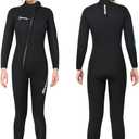 Owntop 5mm Neoprene Wetsuit for Women - Full Diving Suits Stretch Long Sleeve One Piece Dive Skin Front Zip UPF50+ Thermal Thicken Swimwear for Scuba Surfing Snorkeling, L