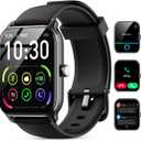 Smart Watches for Women Men, 2025 Smartwatch 1.85''Alexa Fitness Tracker Smart Watch Compatible for Android iPhone with Bluetooth Call (Answer/Make), 3ATM Waterproof Heart Rate/Sleep/SpO2 Monitor 120+ (Black)