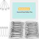 100PCS Large Safety Pins for Clothes, 3 Inch Big Heavy Duty Safety Pins, Rust-Resistant Nickel Plated Steel Pin for Sewing Clothing Diapers, Art & Craft Supplies