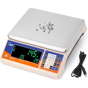 Bonvoisin Industrial Counting Weight Scale lb/oz/kg/g Electronic Digital Inventory Counting Scale for Small Parts Coins Piece with Data Cable(30kg/66lb, 0.1g)