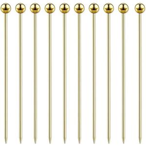 11 Pieces Stainless Steel Cocktail Picks Metal Martini Picks 4.3 inch Gold