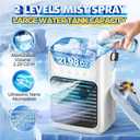 Portable Air Conditioners, 3 Wind Speeds & 7 LED Lights Evaporative Personal Air Cooler, 4 in 1 Portable AC with 650 mL Large Water Tank, Mini Air Conditioner for Bedroom/Car/Home/Camping/Room