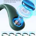 JISULIFE Portable Neck Fan, Hands Free Bladeless Fan, 5 Speeds, 4000 mAh Battery Operated Wearable Personal Fan, Twistable, Rechargeable, Gift for Women Men, Dark Green