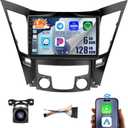 8Core 6+128G Car Stereo for Hyundai Sonata 2010-2015 with Wireless Carplay Android Auto, 9 Inch Android 15 1280 * 720 Touch Screen Car Radio with 59UI DSP BT 5.0 GPS WiFi SWC+ AHD Backup Camera Mic