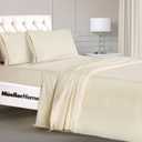 Mueller Luxury 4 Piece Twin Sheets Set - Ultra-Soft 1800 Series, Cooling & Breathable Twin Bed Sheets Sets, Hotel Quality Bedding, Deep Pocket up to 16" - Hypoallergenic, Wrinkle-Resistant, Cream
