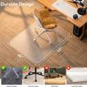 Office Chair Mat for Low Pile Carpet with Lip, 45" x 53" Clear Plastic Floor Protector, Heavy Duty Desk Chair Mat for Rolling Chairs, Smooth Glide Computer Mat for Home Office