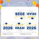Class of 2026 Graduation Napkins, 3-Ply Disposable Congrats Grad Paper Napkins for Dinner and Cocktail Party Decorations, School and College, 6.5-Inch Square (100, Blue)