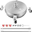 janz 14" Pressure Washer Surface Cleaner with 4 Wheels, Stainless Steel Housing, 1/4" Quick Plug, 2 Extension Wands, 2 Replacement Nozzles and 3 Spray Nozzles, 4000 PSI (14 Inch Silvery White)