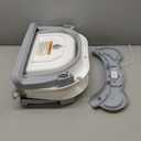 MoreFeel Collapsible Baby Bathtub for Newborn with Thermometer & 1 Hooded Towel & 1 Soft Floating Cushion,Portable Travel Bathtub with Drain Hole, Durable Foldable Baby Tubs for Infants to Toddler (Grey)