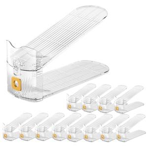 Clear Shoe Slot Organizers 12PACK Shoe Stacker Rack Organizer for Closet Adjustable Shoes Holders Space Saver Zapateras Organizers