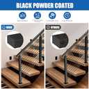 BLIKA 4Pack 8FT Stainless Steel Cable Railing Handrail, Black Rectangular Handrail Flat Top Rail with End Caps for Deck Stair Cable Railing System, Deck Hand Rails for Indoor/Outdoor, BL01-T