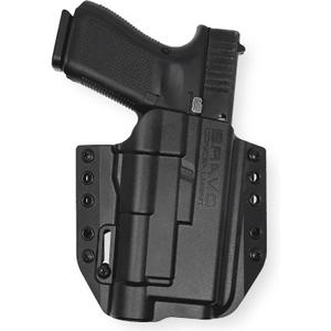 Bravo Concealment Adaptive OWB Gun Holster for Glock 19/17 - Compatible with Tactical Weapon Light TLR-1 HL - Adjustable Cant, Secure Retention, and Curved Comfort Design for Open or Concealed Carry