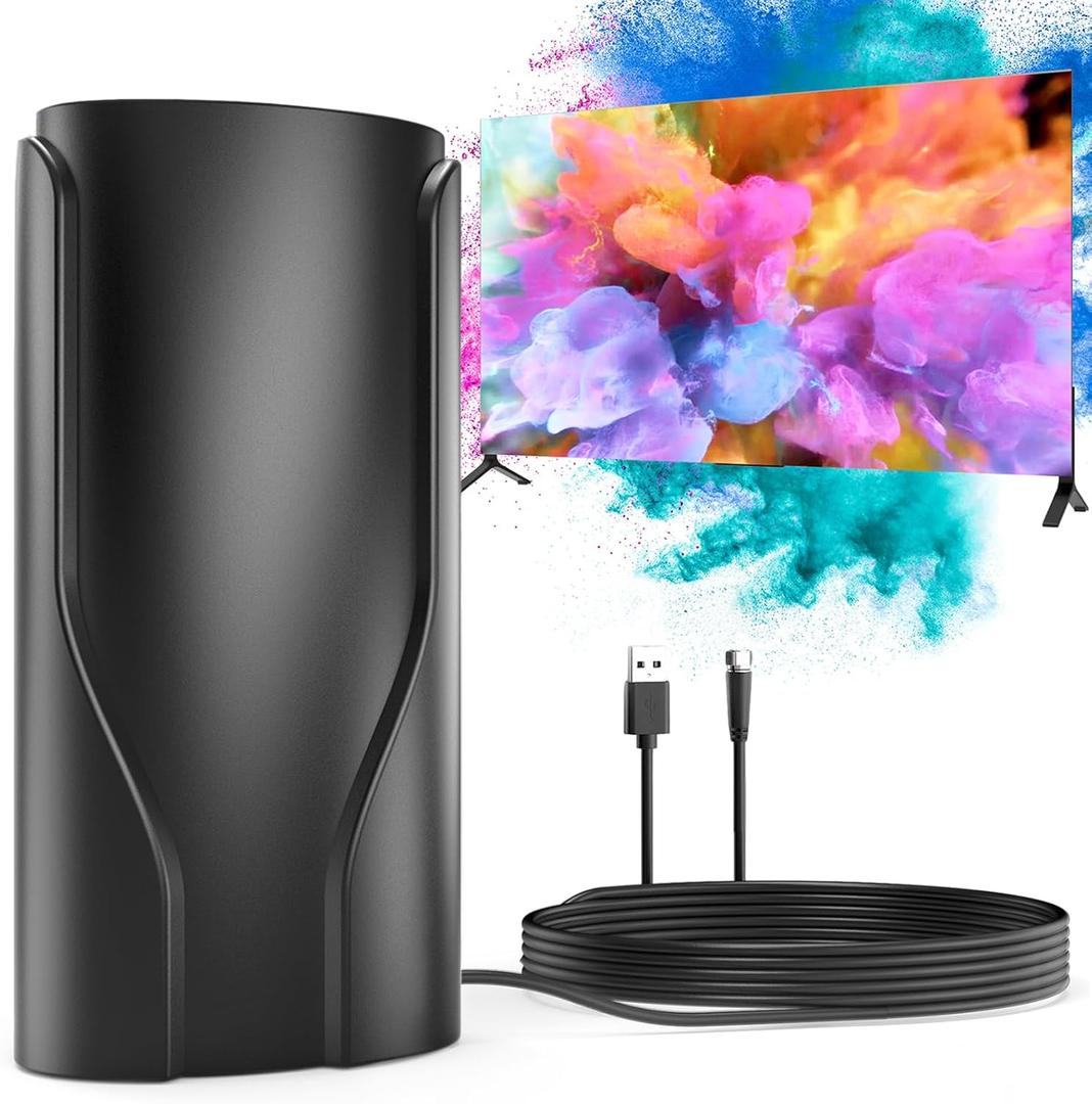 TV Antenna, Digital Indoor HD Antennas, Outdoor Antenna with Hooks Digital Antenna for Smart tv Indoor/Outdoor Antenna Supports 4K 8K 1080p