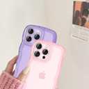 IAIYOXI Matte Case for iPhone 16 Pro Max, Cute Wave Frame Design Translucent Clear Back Phone Cover, [Full Camera Protection], Silicone Bumper Military Grade Protective for Women Girls, Pink