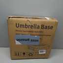 Umbrella Base, Heavy Duty Patio Umbrella Stand with 5 Wheels, Max 100lb Fillable Mobile Outdoor Base, Pole Holder 2 Knobs, UV Resistant and Windproof Design for Patio, Deck, Poolside, Lawn(19 in)