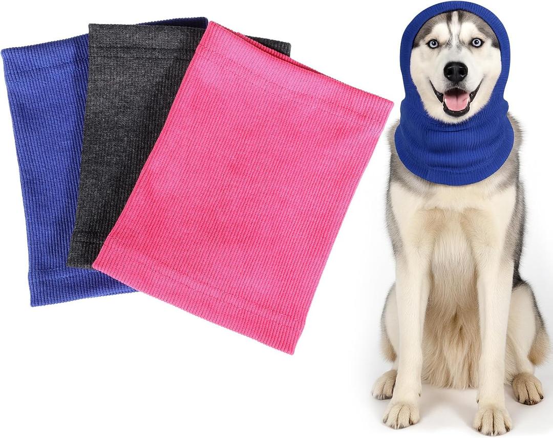 3Pack Neck Warmers for Dogs, Dog Calming Hoodie, Cat Anxiety Relief Cover, Dog Ear Cover for Anxiety Reliefs, Thickened Pet Ears Protector for Anxietys Relief and Calming Dogs Neck and Ear Warmer, Small