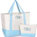 Booson 2 Pcs Empty Mahjong Canvas Bag Embroidered Tile Bag Mahjong Set Include Tiles Bags and Racks for Mahjong Lover Accessories Overnight