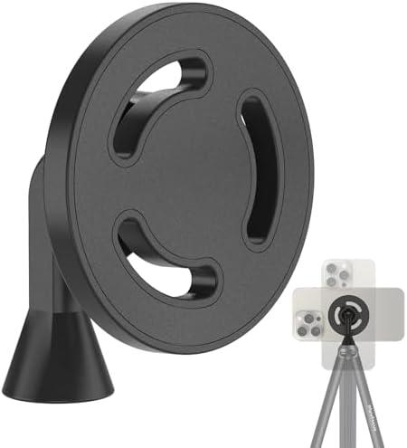 Magnetic Phone Tripod Mount Adapter with 1/4"-20 Screw Hole, Compatible with Magsafe for iPhone 17/16/15/14/13 Plus Pro Max Mini Series, Adjustable Phone Holder for Tripod, Ring Light, Selfie Sticks