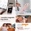 Soft Liquid Silicone Case for iPhone 12/12 Pro with Magnetic Invisible Stand, Military Grade Shockproof Protection, Anti-Scratch Microfiber Lining Covers for iPhone 12/12 Pro, Pink