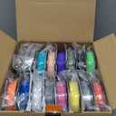 TECBEARS PETG Filament Bundle, 250g/Spool, 16 Color, 4kg in Total, Black+White+Gray+Olive Green+Red+Pink+Orange+Blue+Cyan+Green+Yellow+Beige+Purple+Transparent+Coffee+Sliver
