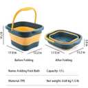 Collapsible Foot Spa Bath Massager for Dry Cracked Feet, Feet Soaking Tub with Massage Acupoint, Pedicure Foot Soak Basin Plastic Bucket with Handle(Green)