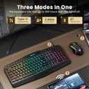 Redragon S101M-KS Gaming Keyboard and Mouse Wireless with Tri-Mode, RGB Keyboard and 4800 DPI Gaming Mouse, 10 Independent Multimedia Keys for Wins, PC, Computer, Wireless S101 Ideal for Gamer