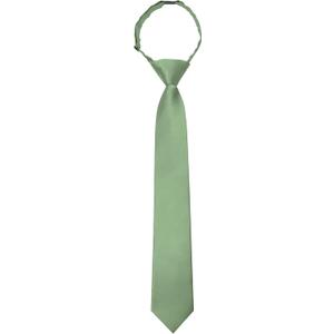 JEMYGINS Sage Green Boys Tie Pre-tied Adjustable Kids Necktie for Age 8-12 Wedding School Graduation(13)