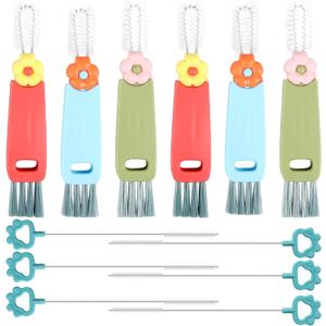 12pcs 4 in 1 Cup Lid Gap Cleaning Brushs+Straw Cleaner Brush, Multifunctional Cleaning Brush Lids Cleaning Brush Tool Water Bottle Lid Cleaner Home Kitchen Cleaning Tools