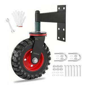 8 Inch Fence Gate Wheel for Wooden Gate, Heavy Duty Gate Wheel with 650 lbs Capacity, 360 Rotation Door Caster with Spring, Suitable for Metal Gate, Farm Gate, Cattle Gate, Villa Gate, Sagging Gate