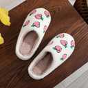 Halloween Christmas Slippers Checkered Scuff for Women and Men Holiday Indoor Bedroom Fluffy Warm Fleece Slippers Winter Soft Cozy Home Non-Slip Soft Plush Slip-on Wool Lined House Shoes