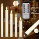 Rossesay 10 Pcs Flameless Taper Candles with Remote Battery Operated Taper Candles Include 6.5'' 7.7" 8.9" 10" 11.2" Fake LED Electric Candle Sticks for Valentine's Day Home Wedding Decor (Warm White)