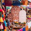 3 Pcs Mexican Cielito Lindo Arch Backdrop Cover 4ft 5ft 6ft 2-sided Stretchy Arch Stand Covers for Mexico Talavera Wedding Birthday Baby Shower Party Decor (Only Cover)