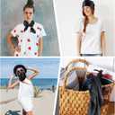 35inch Hair Scarf for Black Women Hair Silk Scarfs Satin Head Scarf Square Scarf Bandanas Hair Wraps Scarf for Women(Black) (Black)