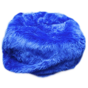 Fluffy Faux Fur Toy Storage Bean Bag Cover, Washable Cover Bean Bags for Adults Kids Teens, Comfy Toddler Bean Bag Chairs Covers, Beanag for Living Room Bedroom Dorm, Bright Blue