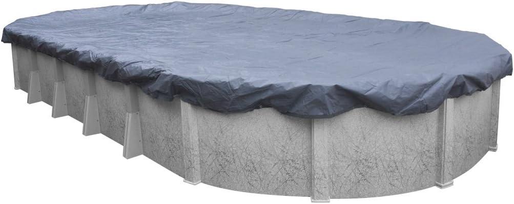 Pool Mate 18 x 33 ft Blue Winter Oval Pool Cover for Above Ground Pools, 3 ft Overlap (21 x 36 ft Cover Size), Solid 7 x 7 Scrim, 2.2 oz/ yd2, Style: 461833PMA, 18 x 33-ft. Pool
