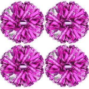 ERTOOE 4PCS Cheerleading Pom Poms with Baton Handle for Team Spirit Sports Dance Cheering for School Sports Games Dance Party