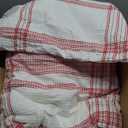 Set of 4, 100% Cotton Waffle Weave Kitchen Dish Towels with Hanging Loop Super Soft, Highly Absorbent Size: 15 x 25 inch - Red